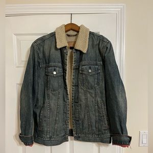 Oversized Sherpa Lined Denim Jacket